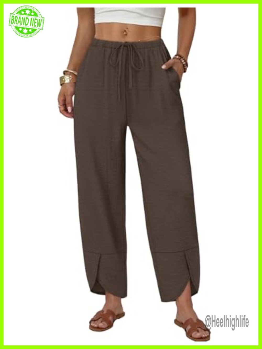Wide Leg Palazzo Capri Pants Cropped Vacation Summer Beach Outfit